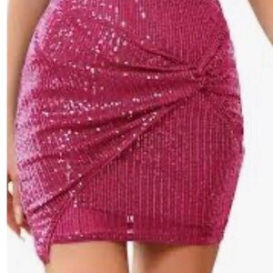 sequin Mini Skirt NEW Kate Kasin size Small elastic waist